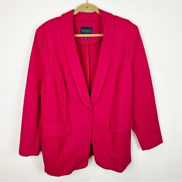 Eloquii Hot Pink Stretch Blazer Double Pocket NEW Size 20 - Picture 1 of 8